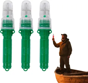 Boat Flares, Boat Flares Coast Guard Approved Marine, Waterproof Emergency Signals for Fishing Nets Buoys & Boats, Intelligent Light Control, Emergency Safety Kit for Boating (Green B)