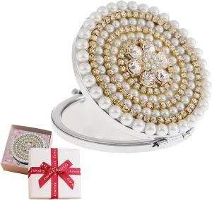 Bridesmaid Gifts Wedding Gift Compact Makeup Mirror Maid of Honor Gift for Women Best Friend Friendship Gifts Compact Mirror Bridal Shower Rhinestone Compact Mirror Adorable Bling Glitter
