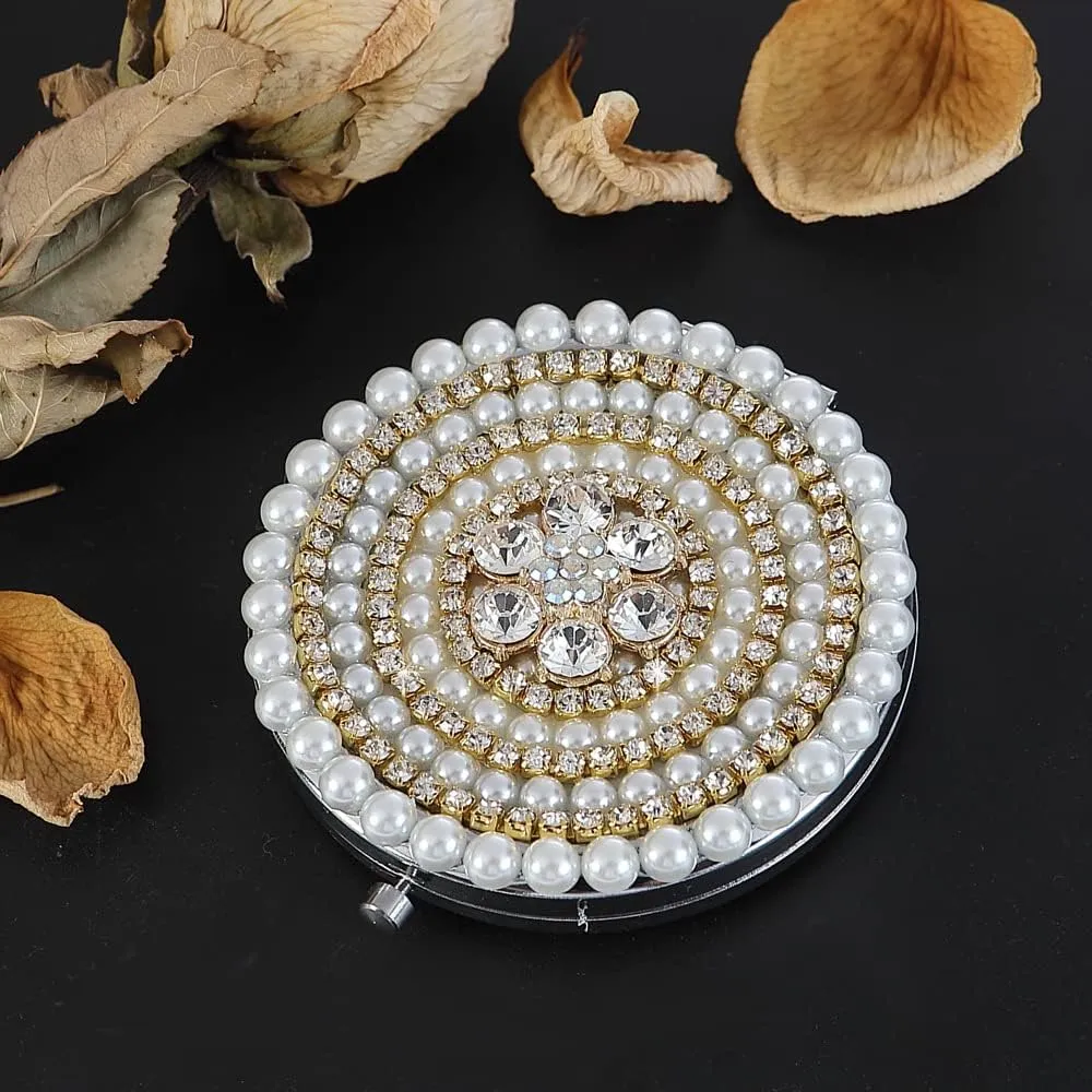 Bridesmaid Gifts Wedding Gift Compact Makeup Mirror Maid of Honor Gift for Women Best Friend Friendship Gifts Compact Mirror Bridal Shower Rhinestone Compact Mirror Adorable Bling Glitter