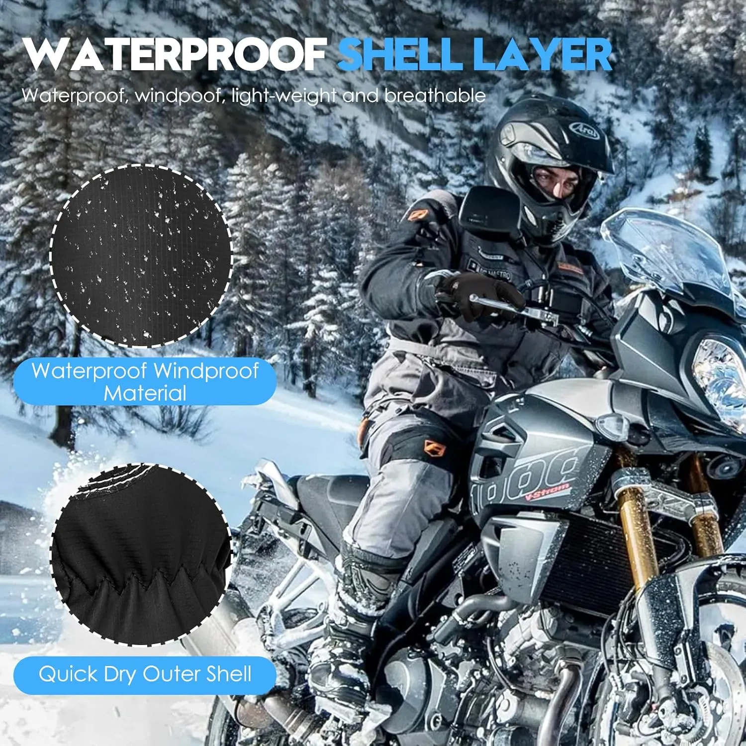 Bruvoalon Y322 Winter Gloves for Men & Women, -30℉ Waterproof Touchscreen 5-Layer Thermal Insulated Snow Gloves, Windproof Anti-Slip Ski Gloves for Cycling, Hiking, Driving, Work