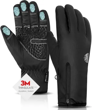 Bruvoalon Y322 Winter Gloves for Men & Women, -30℉ Waterproof Touchscreen 5-Layer Thermal Insulated Snow Gloves, Windproof Anti-Slip Ski Gloves for Cycling, Hiking, Driving, Work