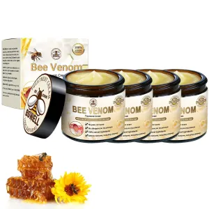 BSWELL Bee Venom Skin Treatment Cream, 2024 New Bee Venom Cream, BSWELL Bee Venom Repair Cream, for All Skin Types (4 Bottle)
