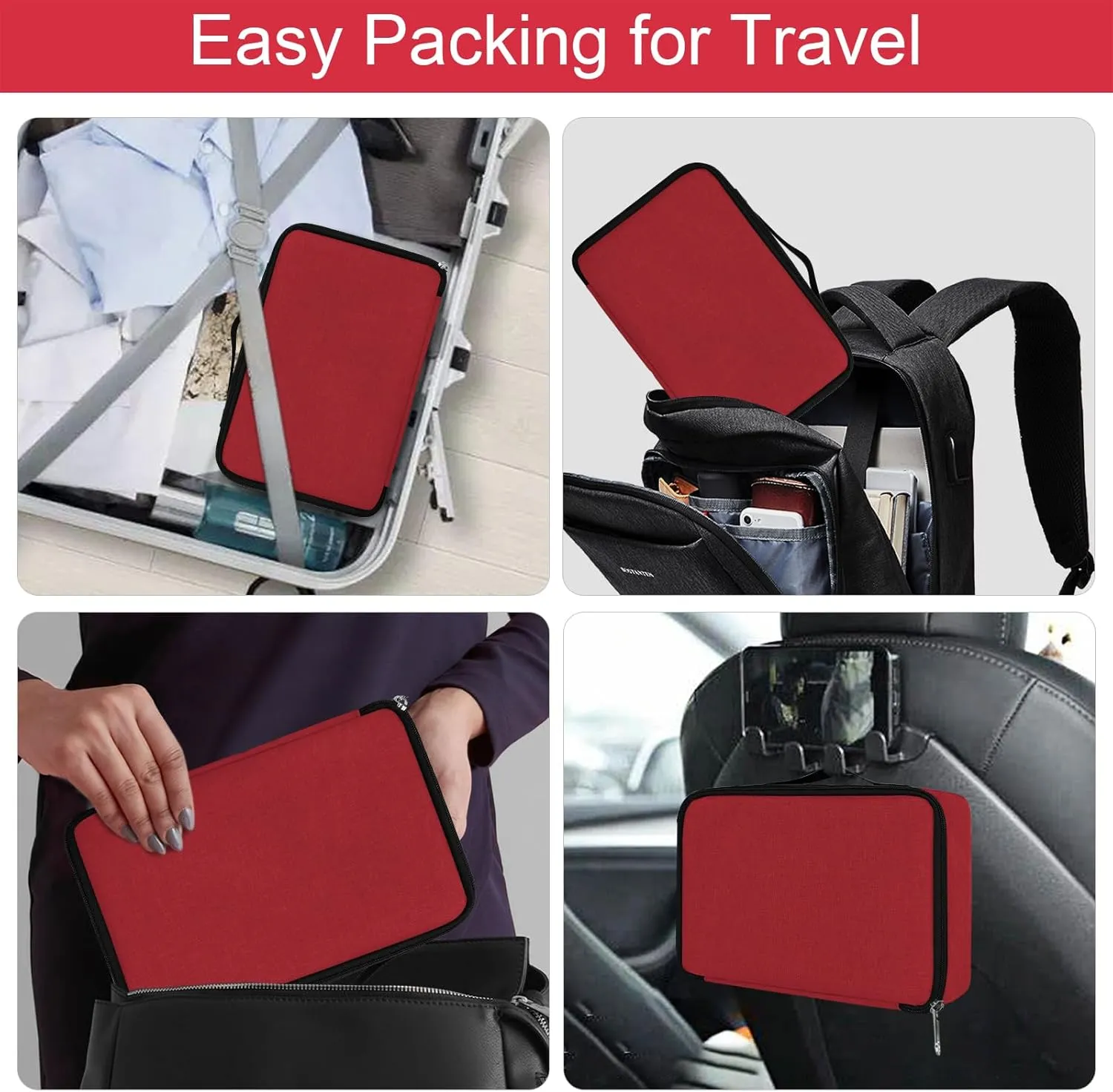 Bukere Travel Sunglasses Organizer Case, Adjustable Slot For Multiple Pairs, Portable Eyeglasses Storage Box for Men Women