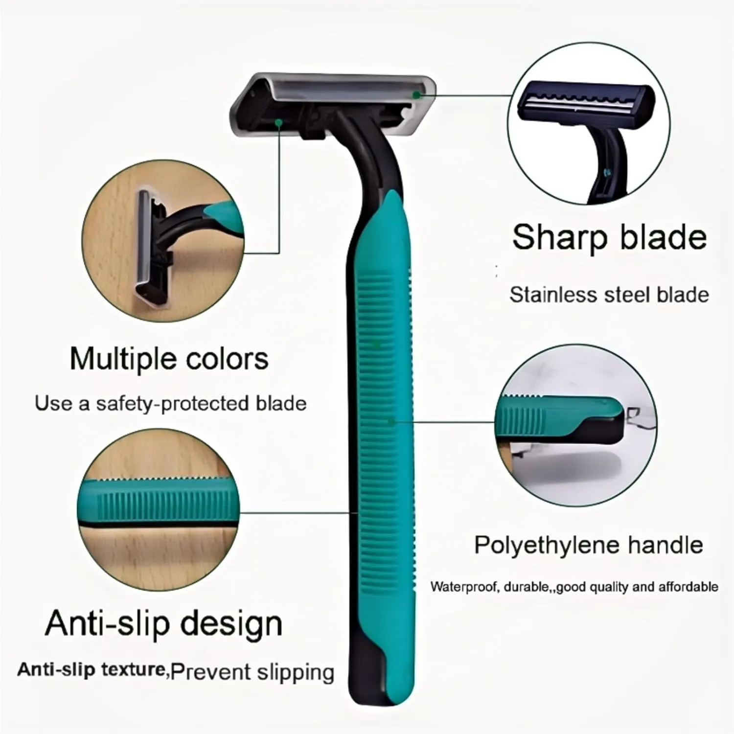 Bulk hotel and travel disposable razors - eco-friendly manual razors, hotel bathroom guest supplies, travel shaving kits, wholesale beauty products with shaving cream (1999)