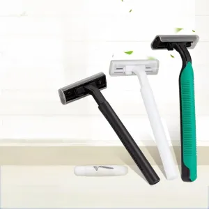 Bulk hotel and travel disposable razors - eco-friendly manual razors, hotel bathroom guest supplies, travel shaving kits, wholesale beauty products with shaving cream (1999)