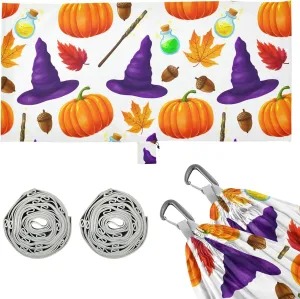 Burbuja Pumpkins Witch Hat Camping Hammock 330 lb Hammock with Tree Straps & Attached Carry Bag & Side Pocket for Camping Beach Backpacking Backyard Travel