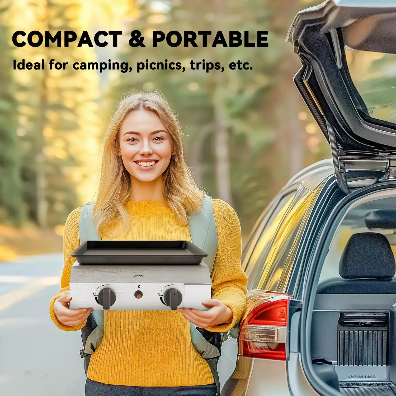 Burner Premium Complete range Portable Outsunny Gas Grill Two