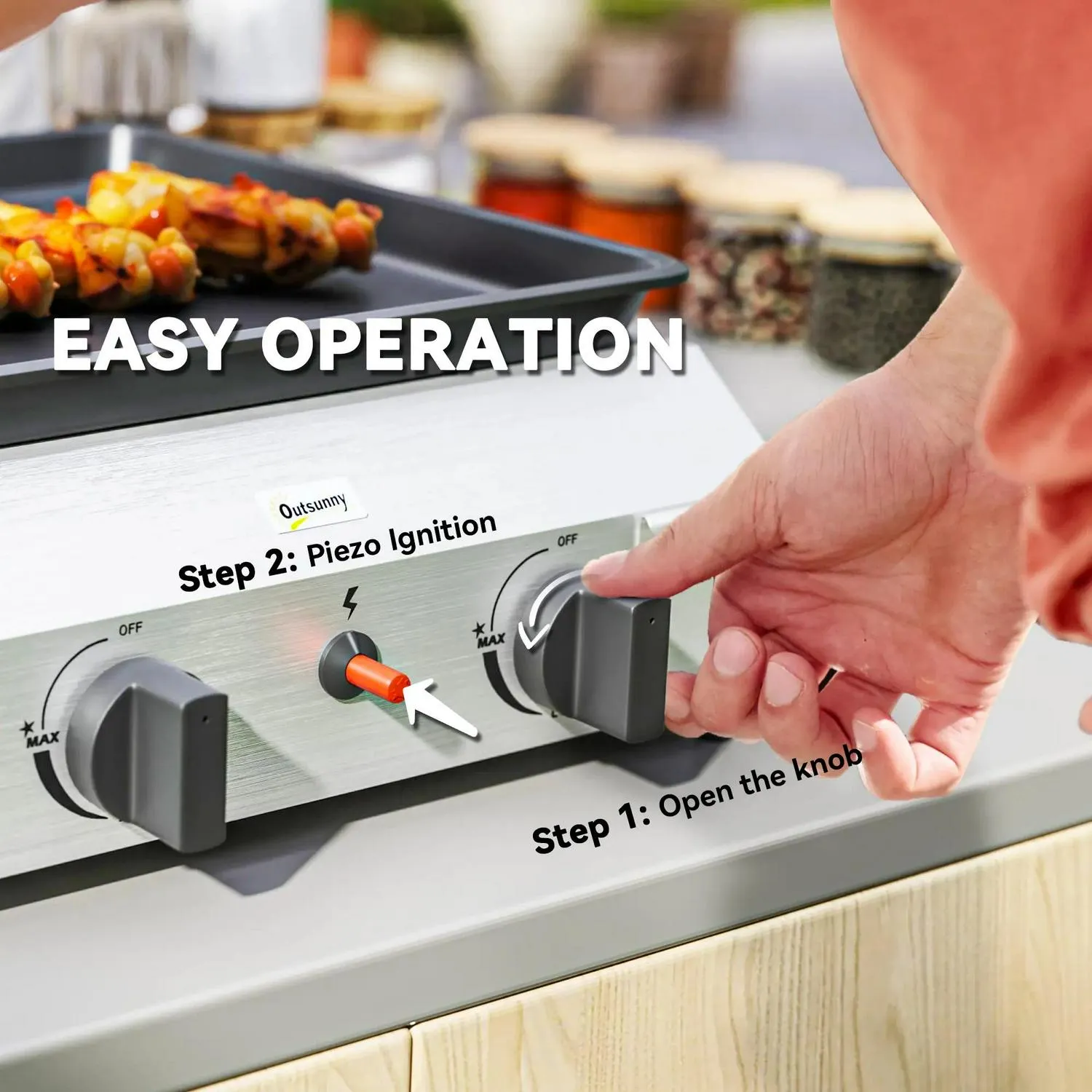 Burner Premium Complete range Portable Outsunny Gas Grill Two