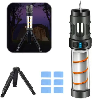 Buzz Defense Portable BuzzDefense Portable Integrated Camping Light IPX5 Waterproof Emergency Light with Tripod 3000mAh Powerful Battery Five Adjustable Levels for Outdoor Picnic (1)