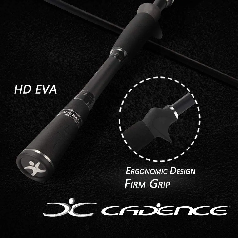 Cadence CR67B Baitcasting Rods Fast Action Fishing Rods Lightweight Portable Casting Rods with 30/40 Ton Carbon Exposed Blank Reel Seat Stainless Steel Guides with SiC Inserts Baitcast Rods