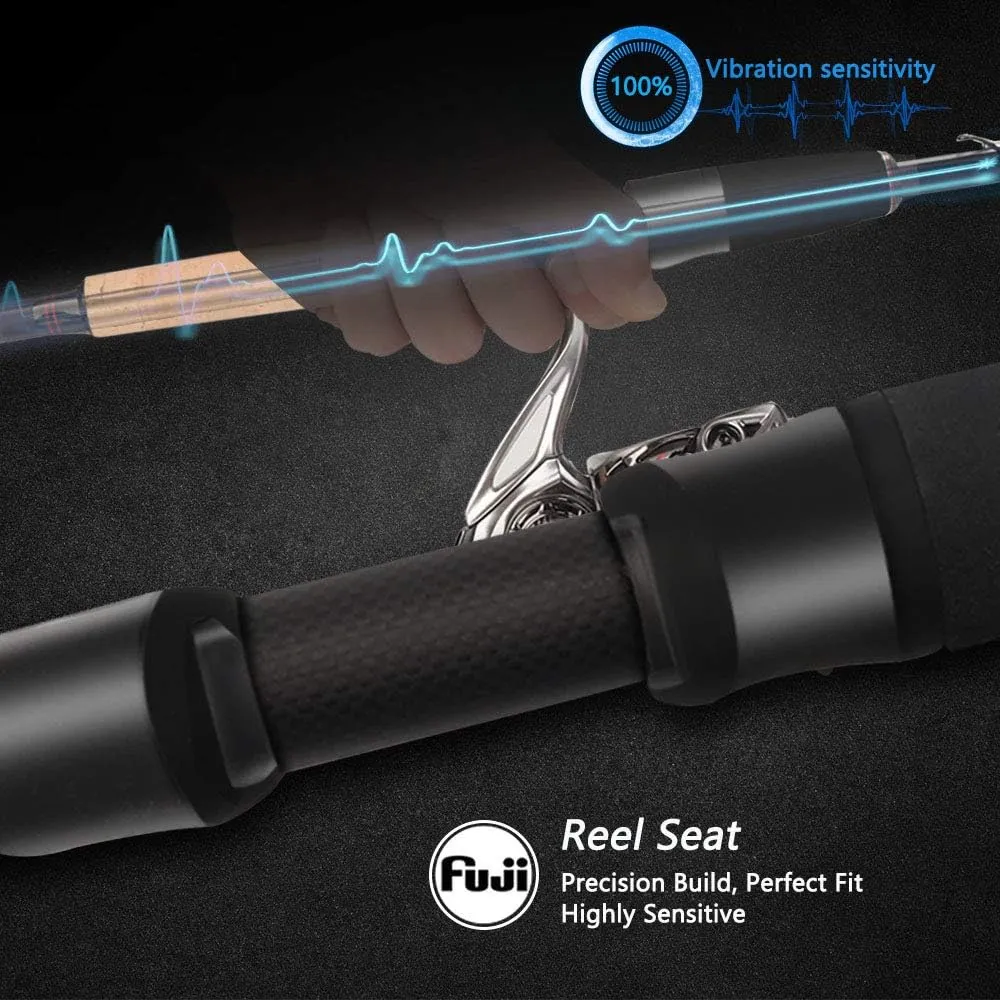 Cadence Fishing CR5 Spinning Rods | 30 Ton Carbon | Fuji Reel Seat | Stainless Steel Guides with SiC Inserts