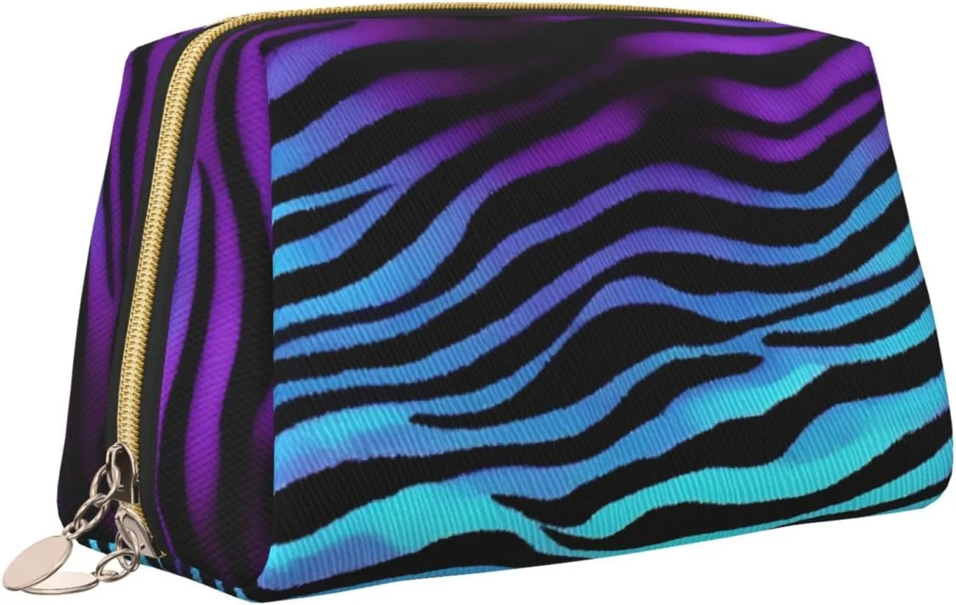 Camouflage Zebra Stripes Toiletry Pouch, Travel-Friendly Makeup Organizer For Makeup Brushes, Lipsticks