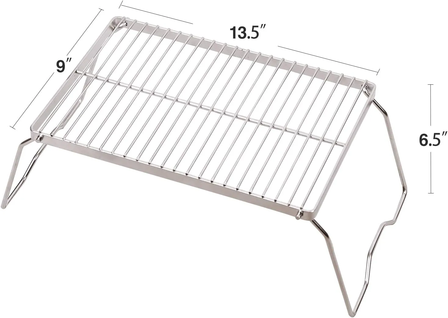 Campfire Grill 304 Stainless Steel Grate, Folding Camping Grill Heavy Duty with Carrying Bag, Medium