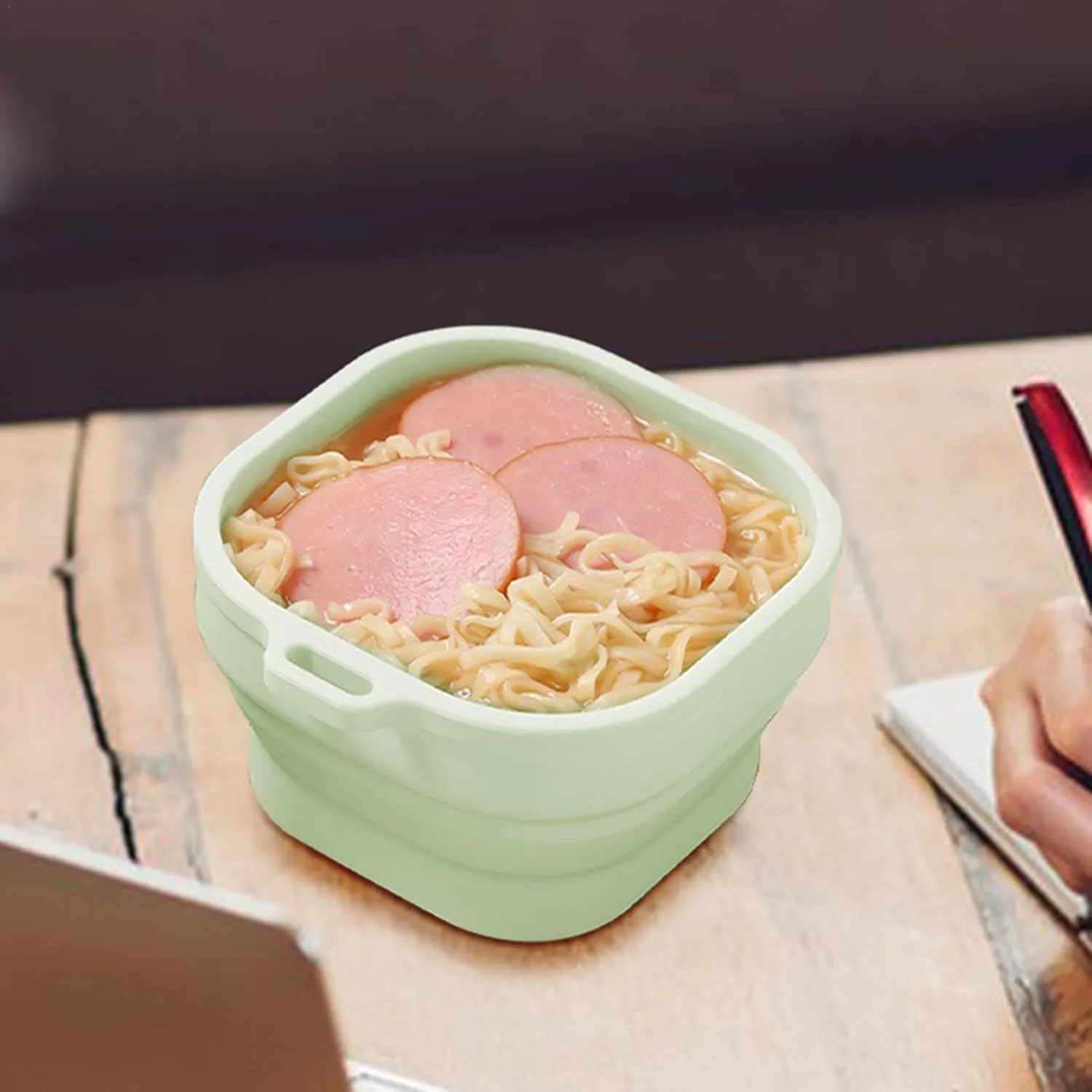 Camping Bowls, Silicone Bowl, Small Silicone Camping Bowls, Portable Square Food Containers, Portable Food Box with Hook for Travel, Kitchen