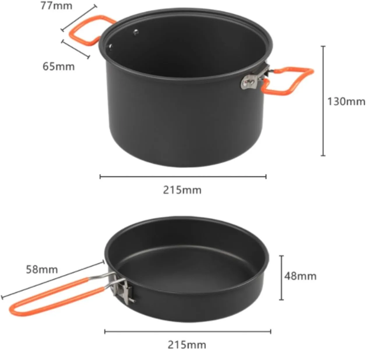 Camping Kitchen Utensil Outdoor Double Ear Portable Camping Cookware Set Camping Pot Picnic Cookware for Outdoor Cooking