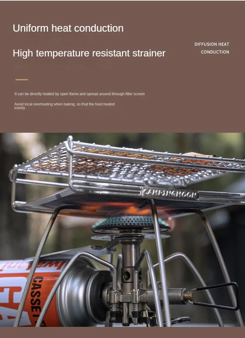 Campingmoon US-1312/1615 Toast Grill Net Portable Folding Stainless Steel Outdoor Camping Stove Accessories Bracket Barbecue Mount BBQ Toaster Bake Mesh