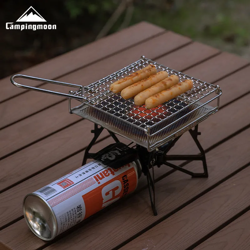 Campingmoon US-1312/1615 Toast Grill Net Portable Folding Stainless Steel Outdoor Camping Stove Accessories Bracket Barbecue Mount BBQ Toaster Bake Mesh