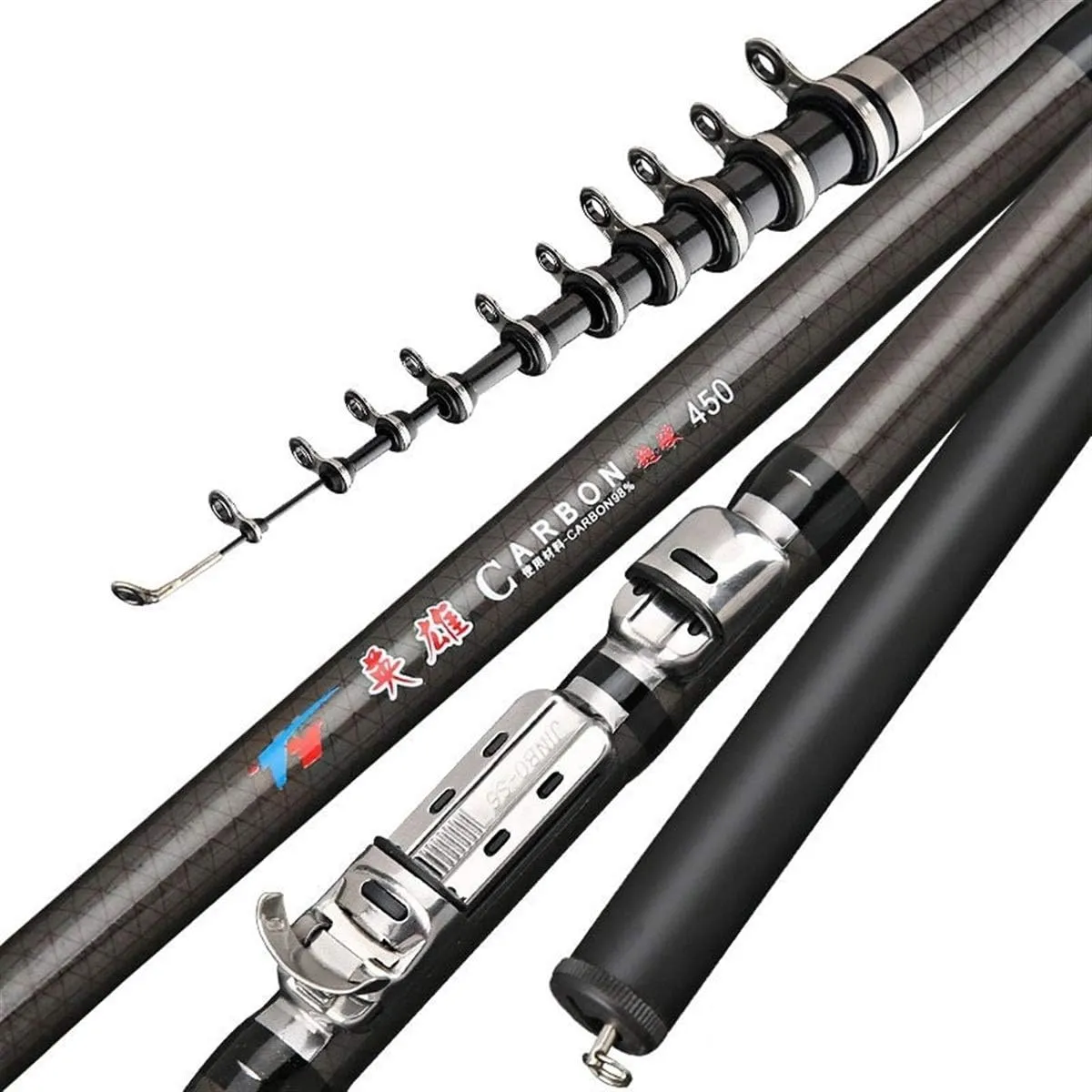 Carbon Fishing Rod Telescopic 2.7m 3.6m 4.5m 5.4m 6.3m 7.2m Ultralight Rock Spinning Rods Fishing Poles
