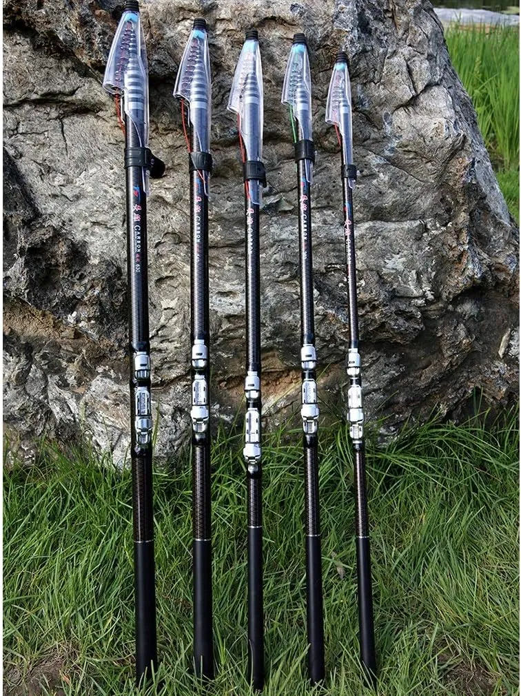Carbon Fishing Rod Telescopic 2.7m 3.6m 4.5m 5.4m 6.3m 7.2m Ultralight Rock Spinning Rods Fishing Poles