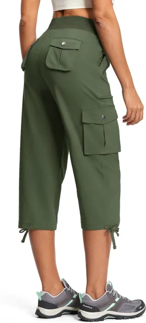 Cargo Capri Pants for Women Lightweight Quick Dry UPF 50  Summer Capris with 8 Pockets for Hiking Travel Casual