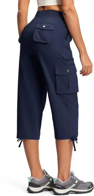 Cargo Capri Pants for Women Lightweight Quick Dry UPF 50  Summer Capris with 8 Pockets for Hiking Travel Casual