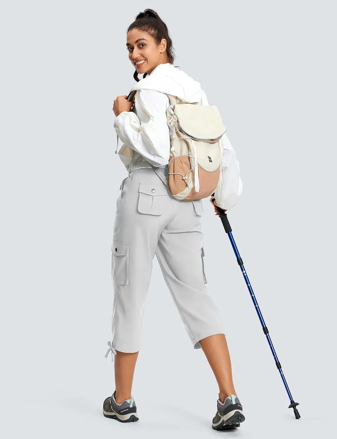 Cargo Capri Pants for Women Lightweight Quick Dry UPF 50  Summer Capris with 8 Pockets for Hiking Travel Casual