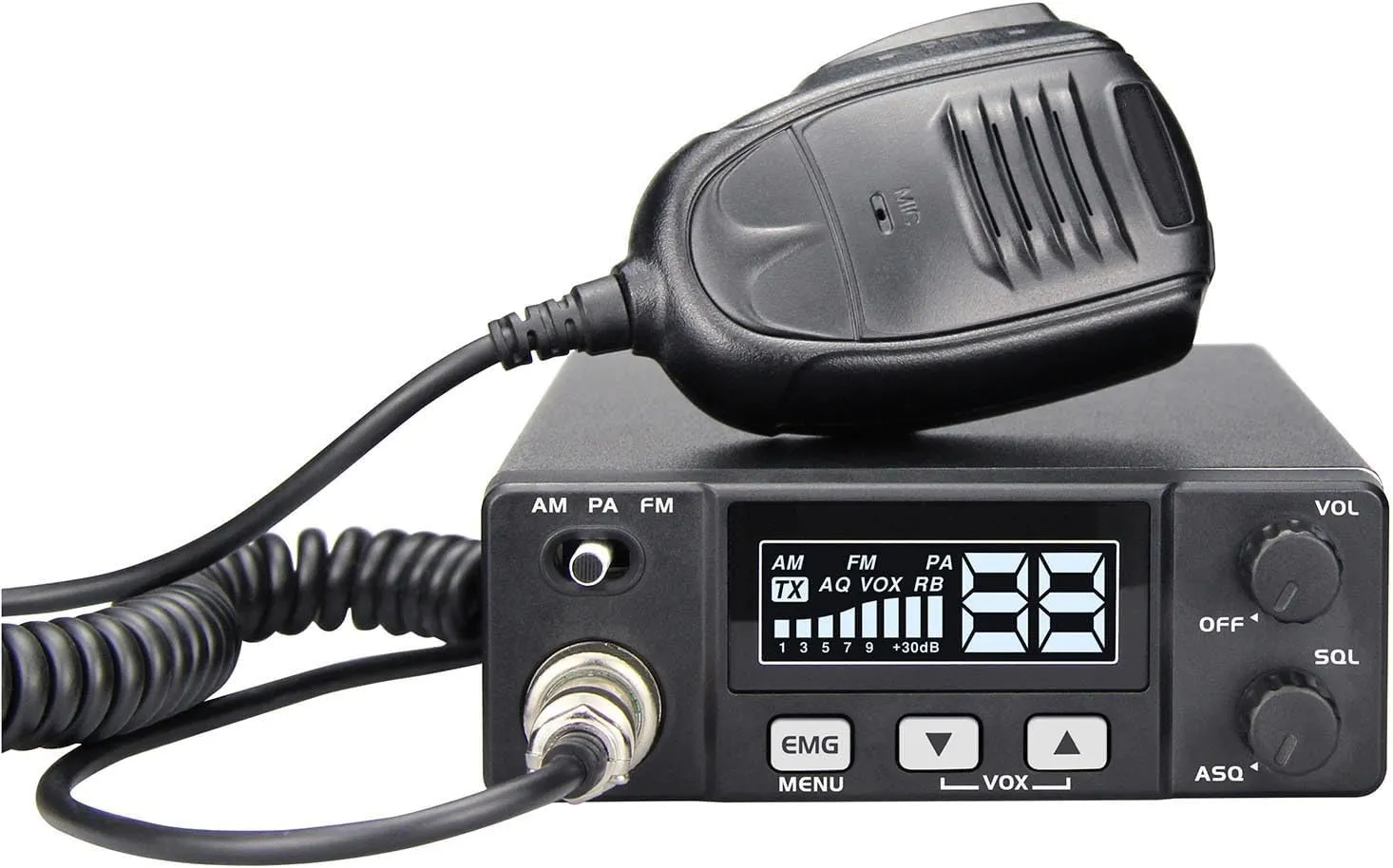 CB Two Way Radio AT-505PRO for Truckers Long Range,VOX Mini CB Radio w/PA System for Truck, PA AM FM switchable Two Way Radio