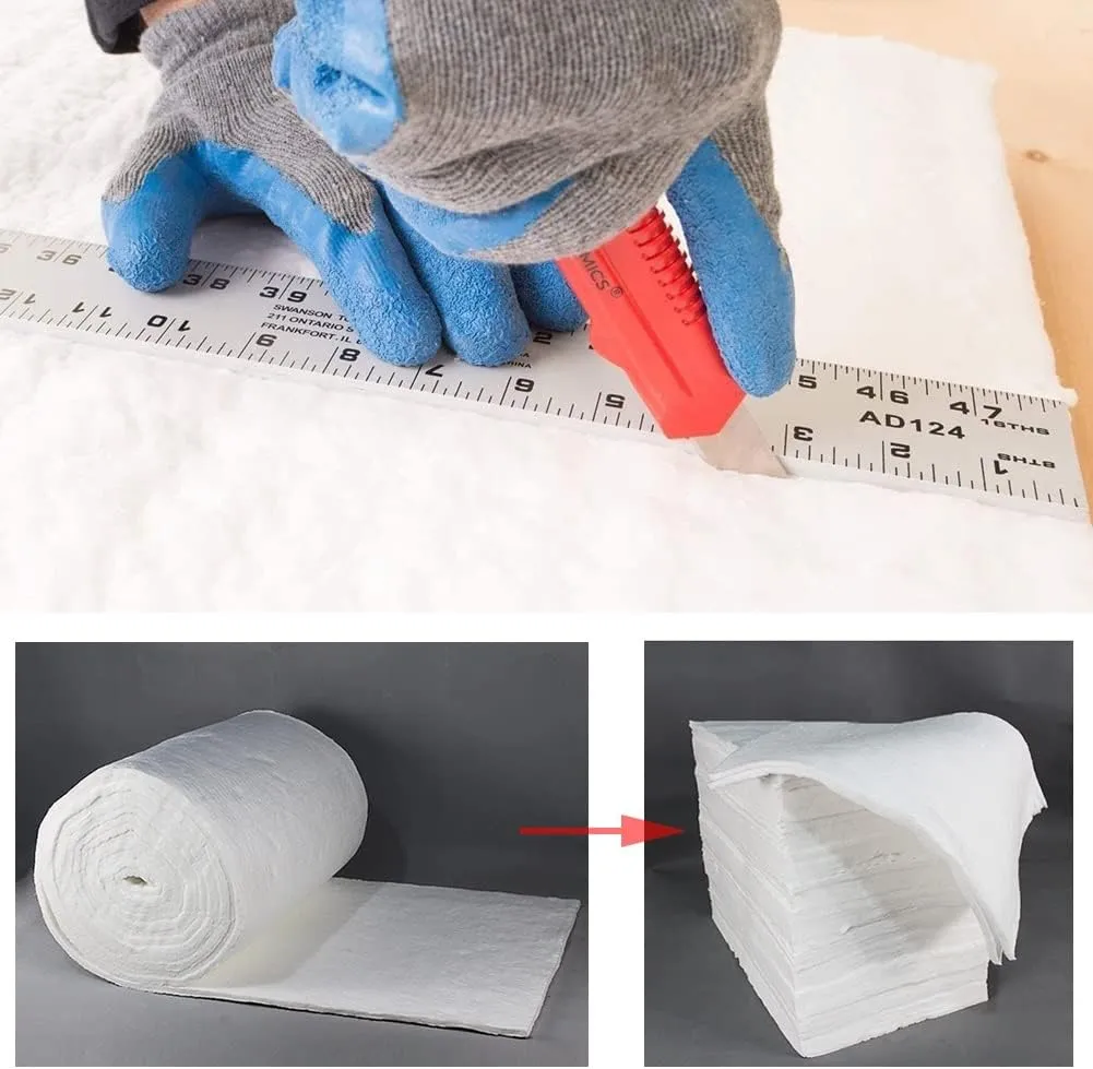 Ceramic Fiber Blanket Thermal Insulation High Temperature Fireproof Mat Pad for Kilns Furnace Pizza Ovens Fire Bricks, Easy to Cut (Color : White, Size : 61x160cm)