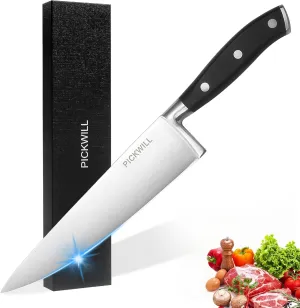 Chef Knife, 8 Inch Professional Kitchen Knife, High Carbon Stainless Steel Ultra Sharp Chefs Knife Ergonomic ABS Handle & Gift Box for Family and Restaurant