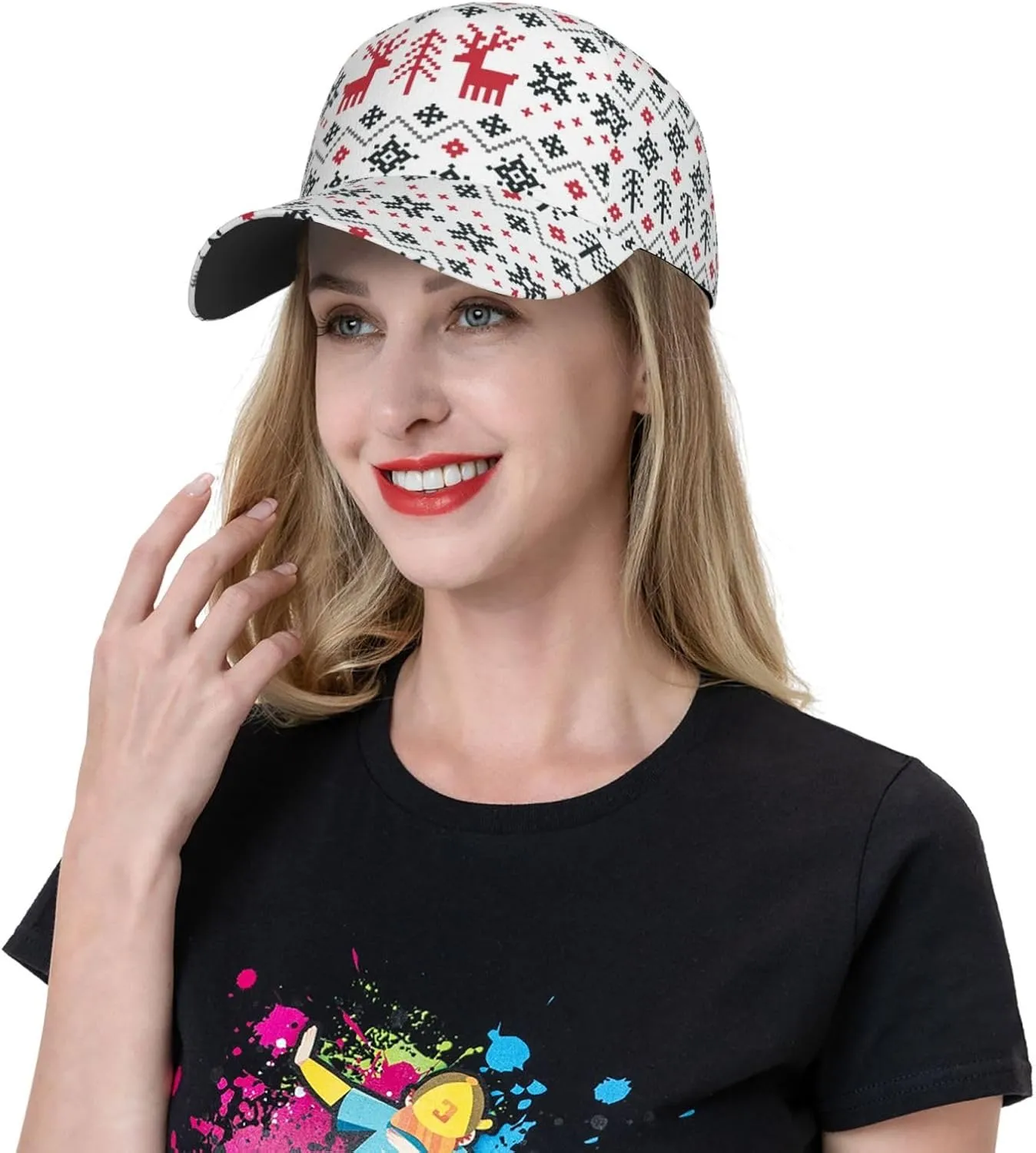 Christmas Cap Xmas Holiday Baseball Hats Fashion Sun Cap Packable Outdoor Running hat for Women and Men