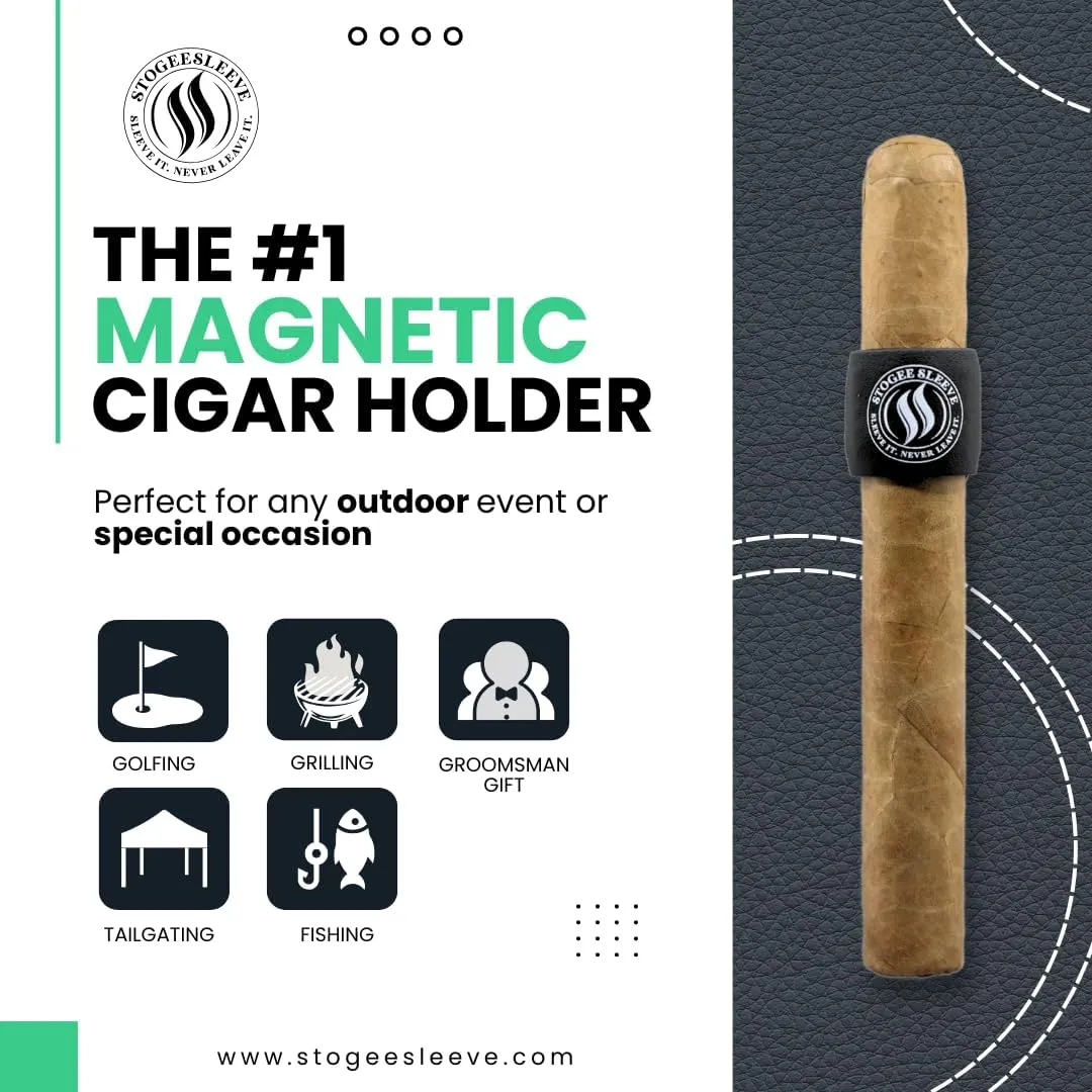 Cigar Holder, Magnetic, Sleek, Compact, Cigar holder for golf cart, Fire Retardent, Cigar holder golf, Cigar accessories, All purpose cigar holder