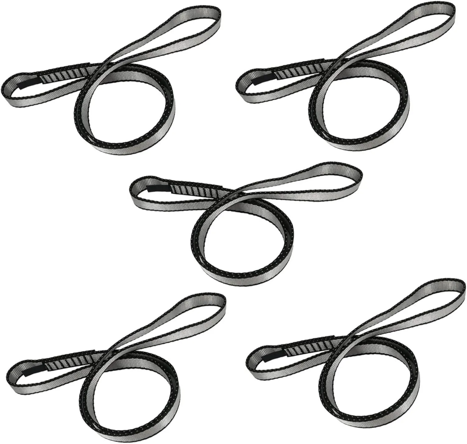 Climbing Sling 5Pcs 17mm Polyester Climbing Aider 21.6KN Heavy Duty Rock Sling Runner Webbing Straps for Outdoor, Rappelling, Swing, Yoga Hammock