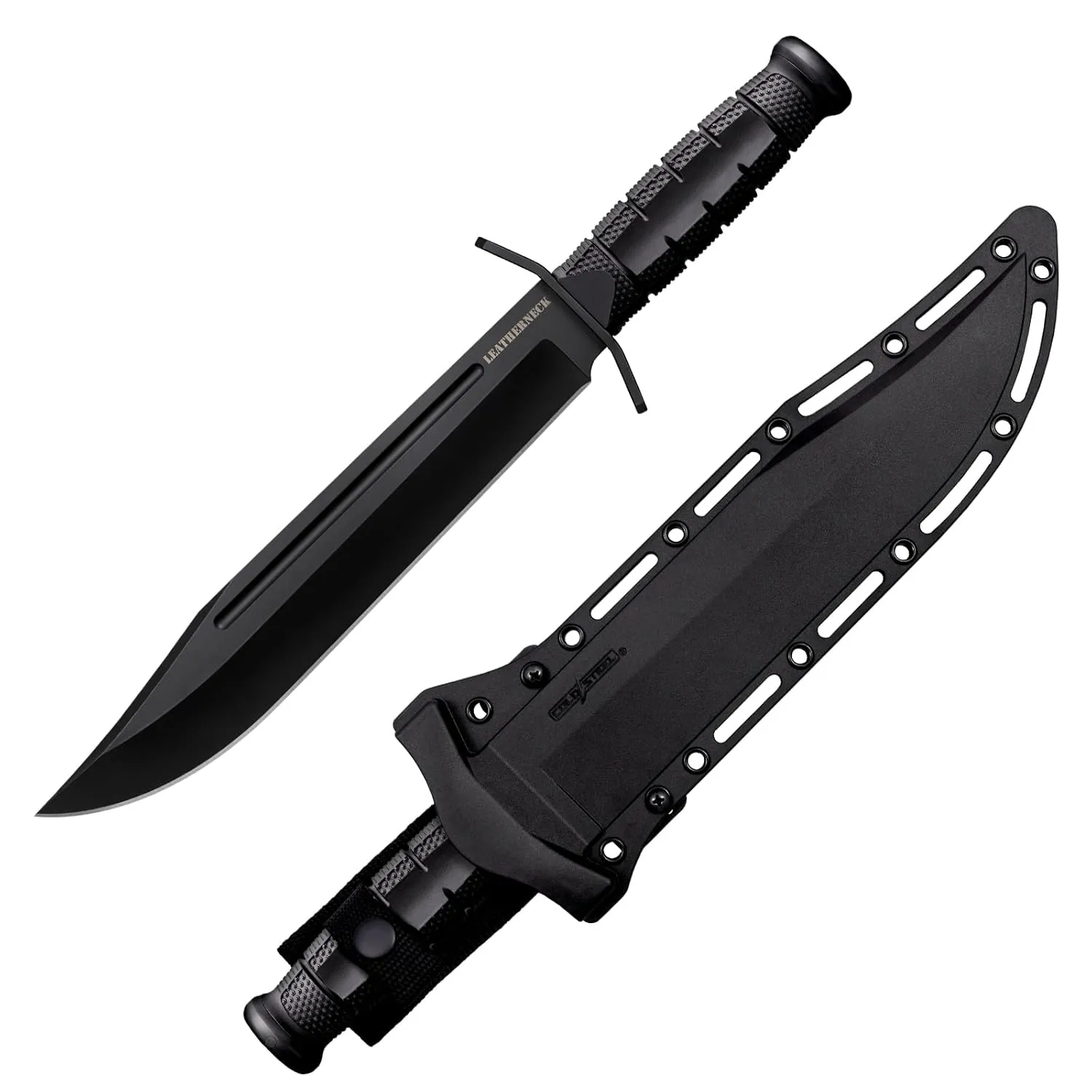 Cold Steel Leatherneck Bowie 10.5" German D2 Razor-Sharp Blade 4.75" Kray-Ex Durable Handle Tactical Outdoor Fixed Blade Knife w/Secure-Ex Sheath