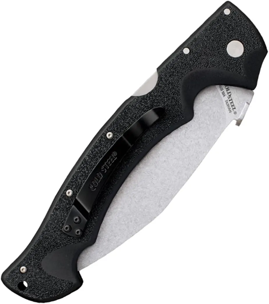 Cold Steel Rajah Series Japanese AUS10A Razor-Sharp Blade Griv-Ex Handle Tactical Folding Knife with Tri-Ad Lock, Ambidextrous Pocket/Belt Clip