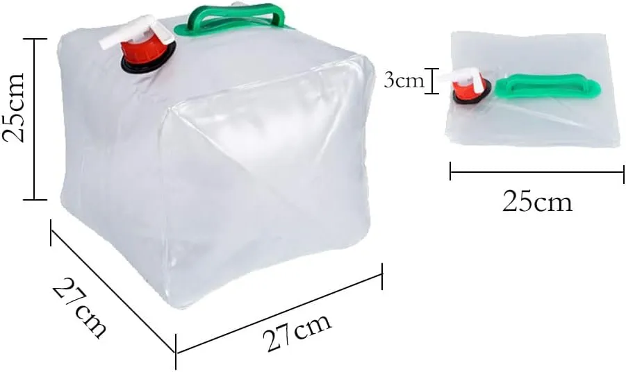Collapsible Water Container with Spigot & Carrying Handle, BPA Free Water Storage Jug Water Canteen for Outdoor Camping Hiking & Emergency Survival Kit, Foldable Portable