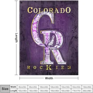 Colorado City Baseball Blanket Soft Flannel Lightweight Outdoor Travel Blanket Living Room Bedroom Sofa Decoration Baseball Fan Gift 50x60 Inch