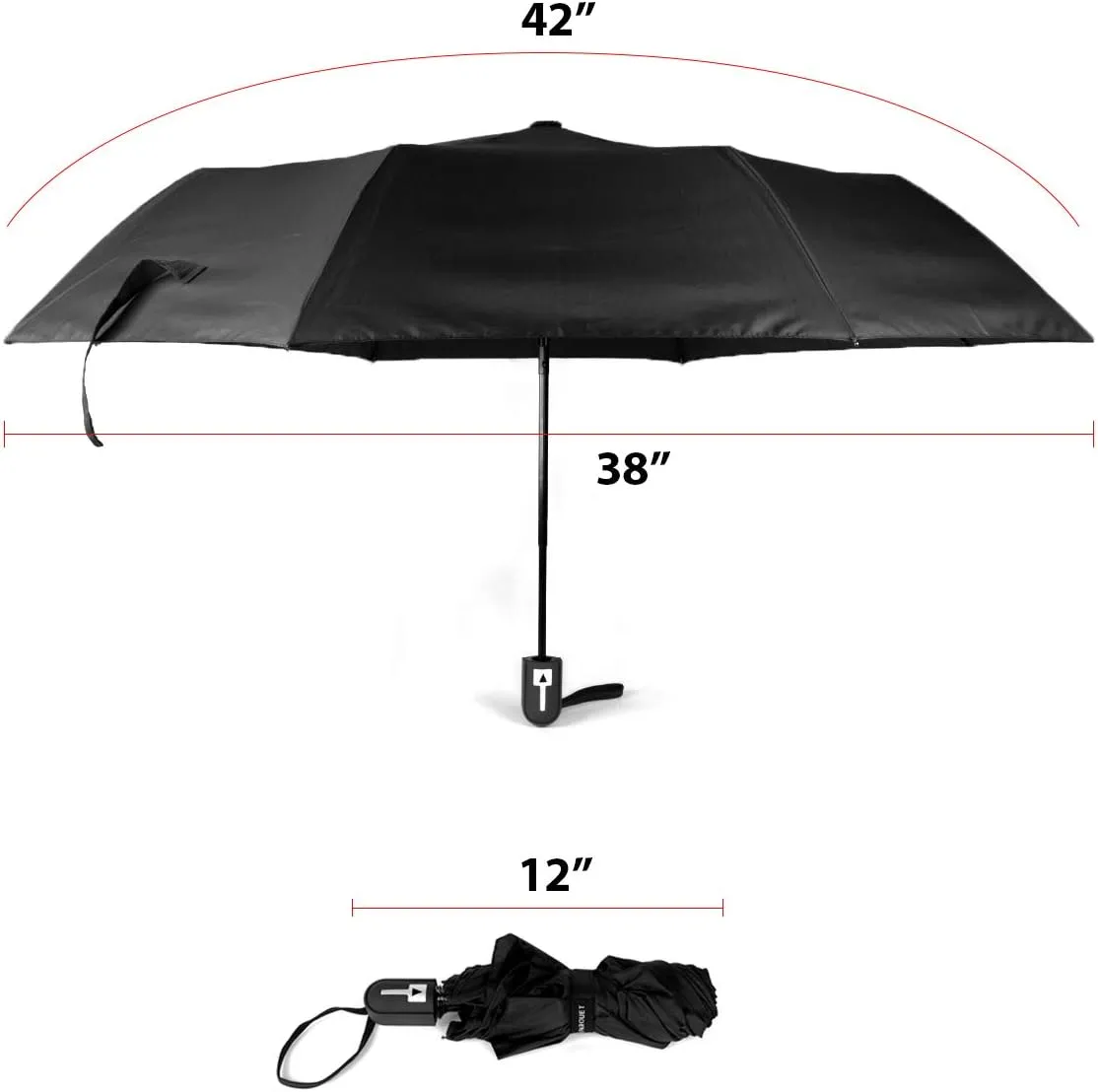 Compact Open Windproof Folding Portable Travel Solid Color Umbrella