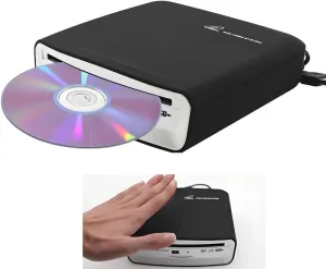 Compact VCD Car CD Player Universal Dish Box Player External Stereo USB Interface for Android Navigation/Smart TV/Desktops Laptops Tablets(Fit for Android Version 4.4 and Above)