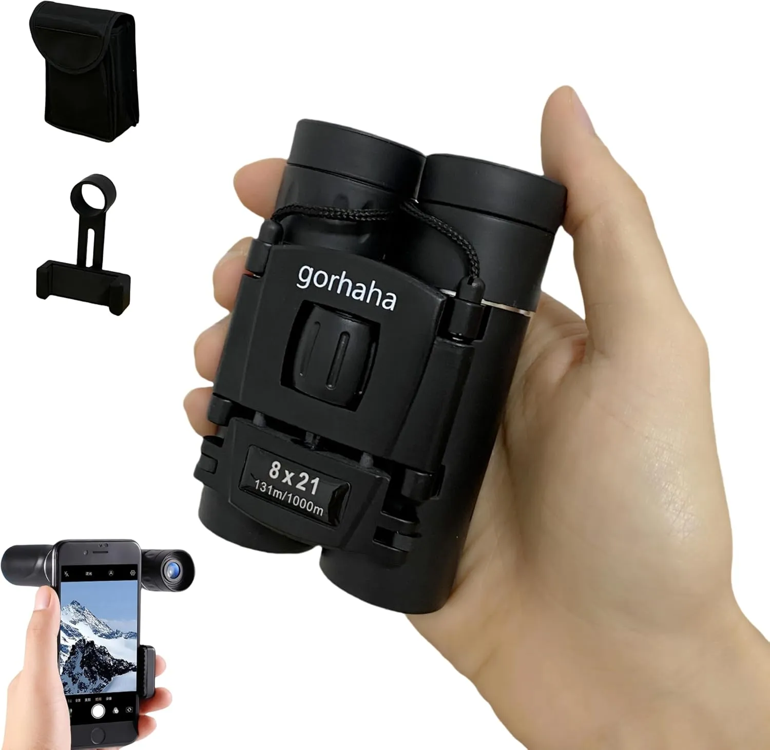 Compact Waterproof Binoculars with High Magnification & Phone Holder - Ideal for Adults & Kids