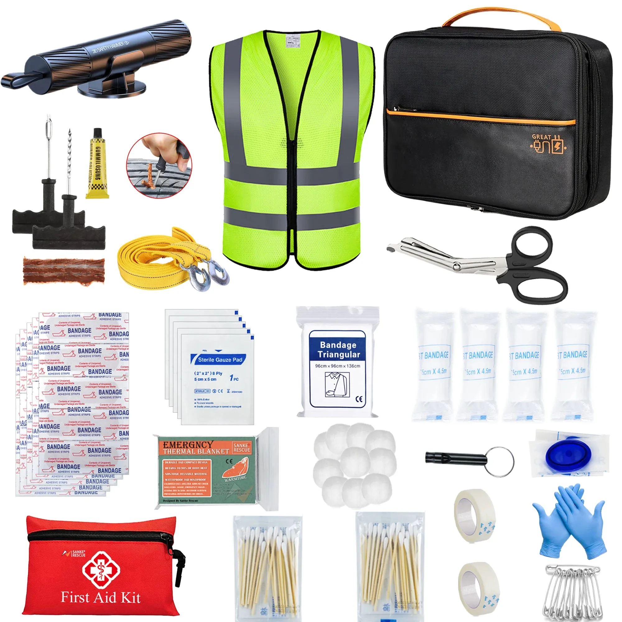 Comprehensive Roadside Emergency Kit – Essential Safety Gear for Drivers