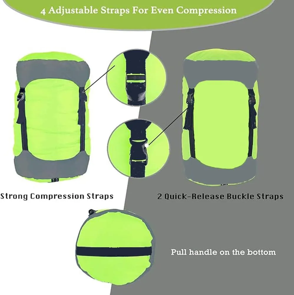 Compression Sack, 40% More Storage! 11L/18L/30L/45LCompression Stuff Sack, Water-Resistant & Ultralight Sleeping Bag Stuff Sack - Space Saving Gear for Camping, Hiking