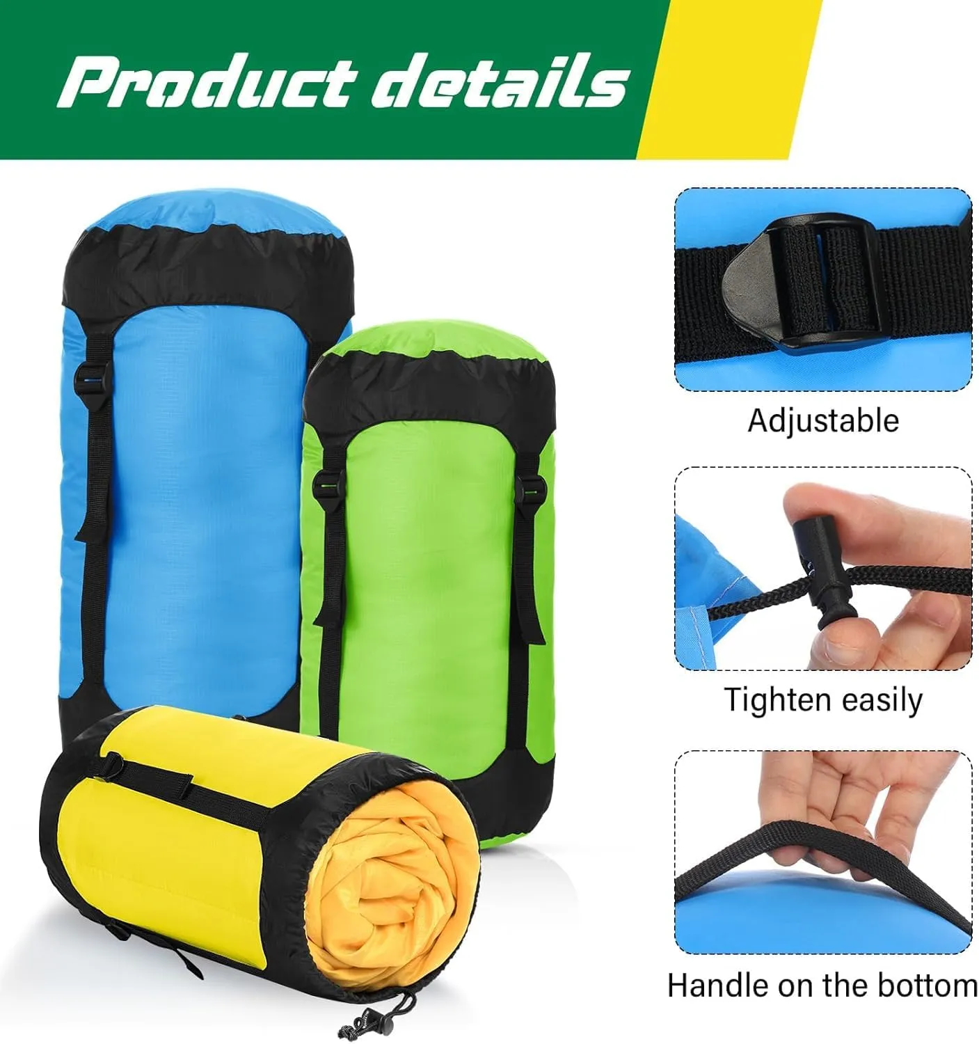 Compression Sack, 40% More Storage! 11L/18L/30L/45LCompression Stuff Sack, Water-Resistant & Ultralight Sleeping Bag Stuff Sack - Space Saving Gear for Camping, Hiking