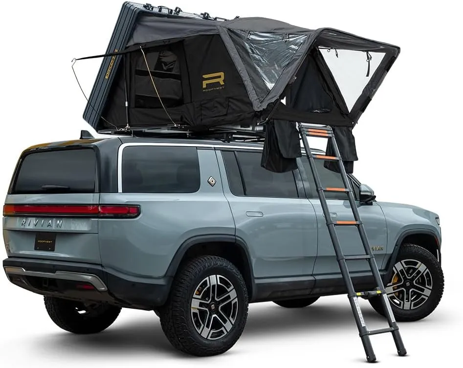 Condor Overland 2 Air Hard-Shell Roof Top Tent for Car Camping and Overlanding, Waterproof, Aluminum Shell, 2-3 Person Tent, Air Mattress and Universal Mounting Brackets Included