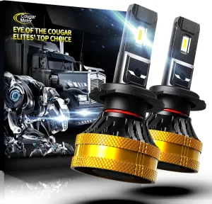 Cougar Motor H7 Light Bulbs, H7 Fog Bulb 6500K White with Cooling Fan Quick Installation Fog Light, Pack of 2