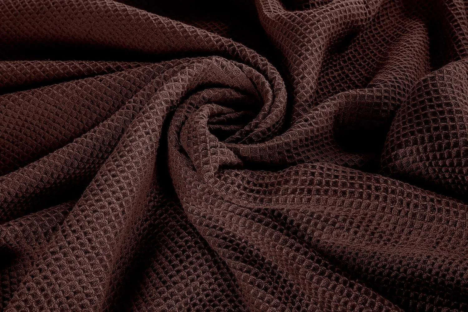 Crover All Season Waffle Premium Thermal Blanket Queen Size 90"x90" Durable Soft Cozy Breathable Weave Design 100% Cotton, Brown