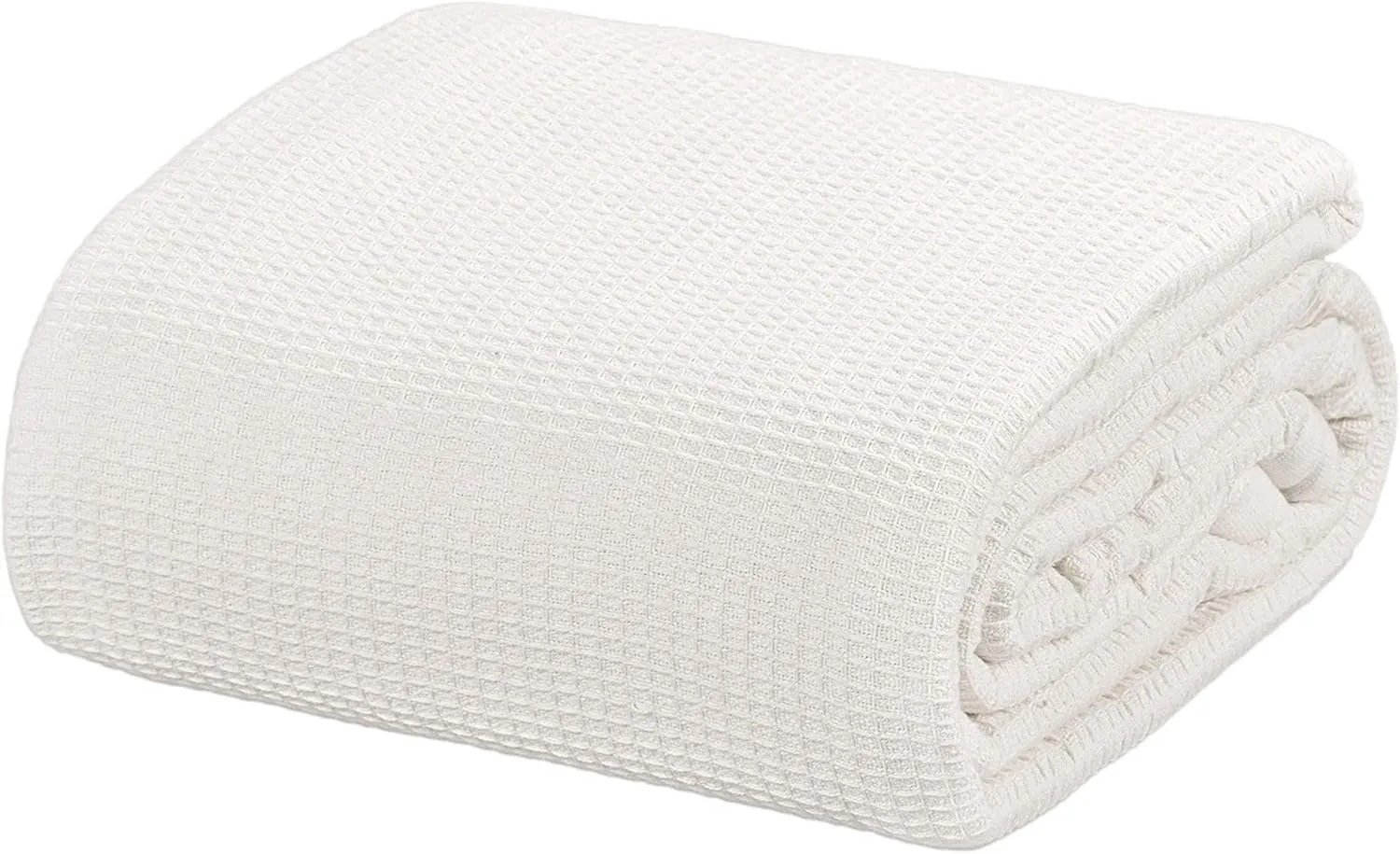 Crover All Season Waffle Premium Thermal Blanket Twin Size 66”x90” Durable Soft Cozy Breathable Weave Design 100% Cotton, Ivory