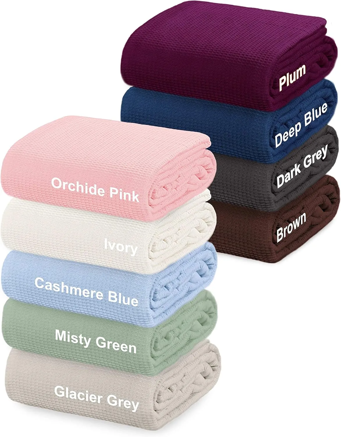 Crover All Season Waffle Premium Thermal Blanket Twin Size 66”x90” Durable Soft Cozy Breathable Weave Design 100% Cotton, Ivory