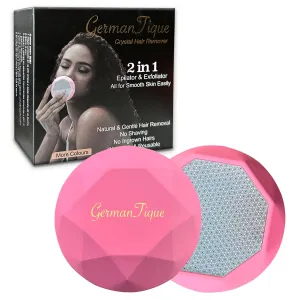 Crystal Hair Eraser,Upgraded Crystal Hair Remover Diamond,Painless and Effective Nano Glass Hair Removal Stone and Skin Exfoliation,Natural Epilator for Women and Men(Rose Pink)