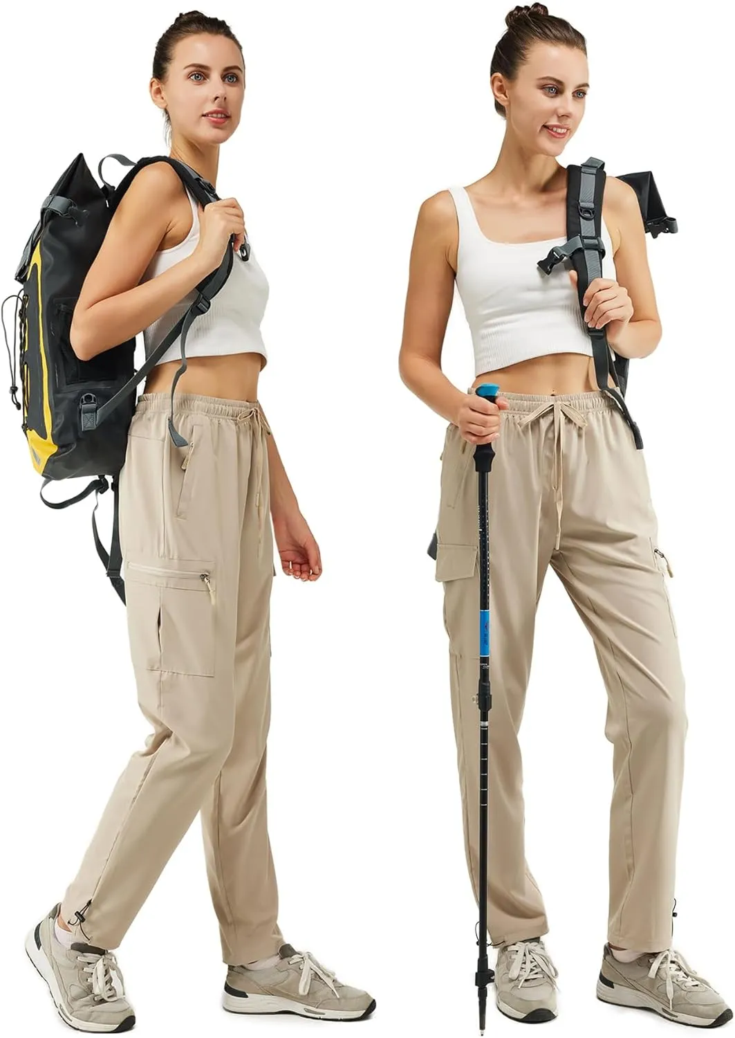 CT-Tebrun Women's Hiking Pants with Pocket Quick Dry Lightweight Cargo Pants Travel Hiking Runing Pants Outdoors