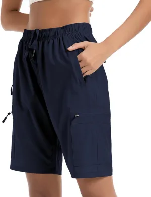 CT-Tebrun Women's Lightweight Hiking Cargo Shorts Quick Dry Breathable Summer Shorts Women Travel Athletic Golf with Pockets